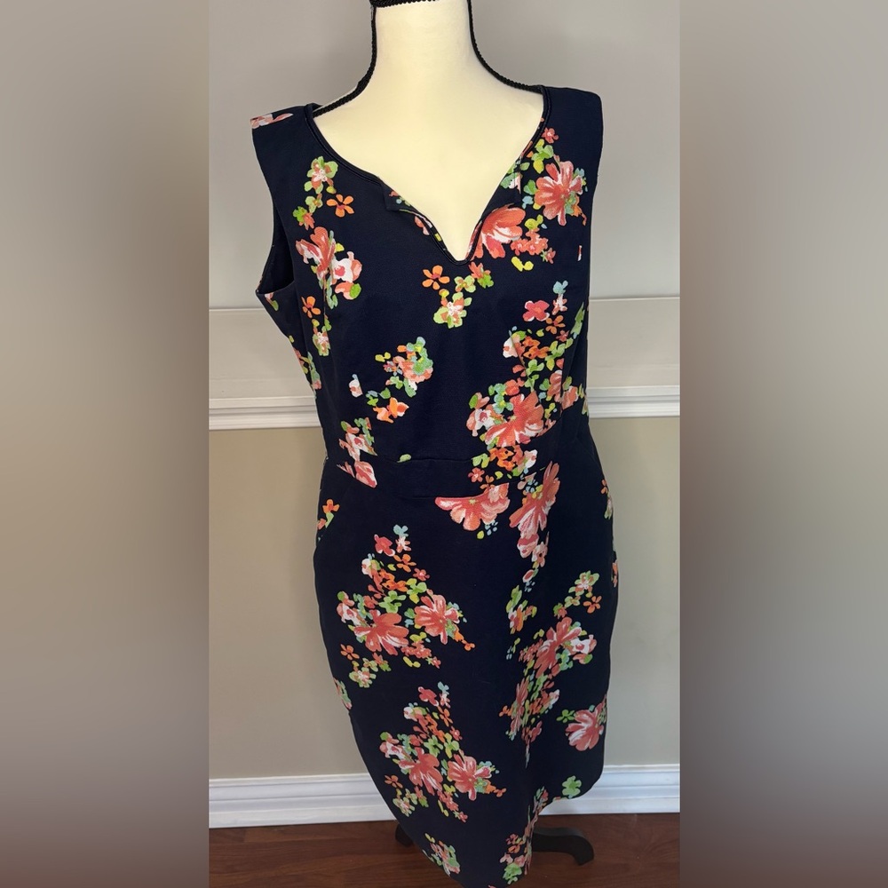 Charter Club Navy Dress with Floral Design